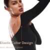 INLYRIC Natrelax - Body de manga larga con hombros descubiertos para mujer, sexy, ajustado, leotardo