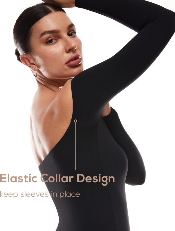 INLYRIC Natrelax - Body de manga larga con hombros descubiertos para mujer, sexy, ajustado, leotardo