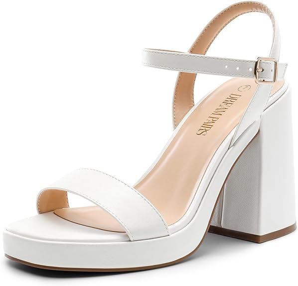 61vqOCDzC9L._AC_SY575_.jpg DREAM PAIRS GISELLELE - Tacones para mujer con plataforma gruesa de tacón alto, puntera abierta, moda, boda, fiesta, noche, baile, correa al tobillo, sandalias de vestir