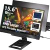 Monitor portátil, extensor de pantalla para portátil FHD IPS ultra delgado de 15.6 pulgadas con soporte ajustable, compatible con USB C, ideal para viajes y oficina