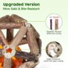 Potaroma Juguetes de hierba gatera, 3 piezas de juguetes para gatos, bolas de jaula de pino plateado natural y bola de campana para gatos de interior, limpieza de gatitos, molar matatabi, juguete