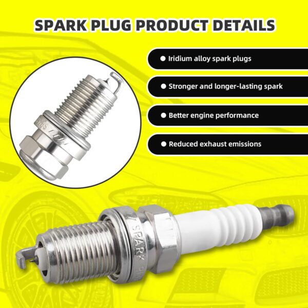 Juego de 1 bobinas de encendido UF566 22433-AA500 y 4 bujías de iridio con juego de cables compatibles con Subaru Outback Forester Impreza Legacy Saab 9-2X - H4 2.5L
