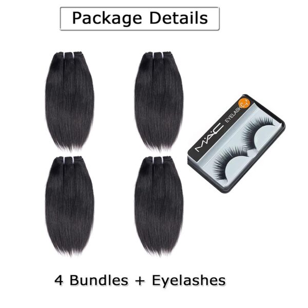 Liang Dian Manojos de cabello humano corto de 10 pulgadas, color natural, 4 manojos de cabello virgen brasileño 12A, cabello humano lacio 100% sin procesar (10, 10, 10, 10, 10 pulgadas)