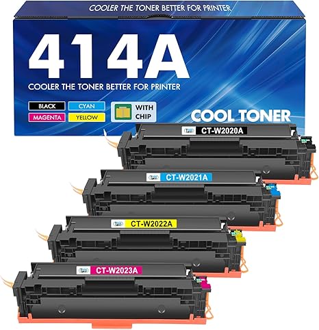 Paquete de 4 cartuchos de tóner 414A 414X, compatible con MFP M479fdw para HP 414A para HP Color Laserjet Pro MFP M479fdw M479fdn M479dw M454dw M454dn M479dn Tinta de impresora (negro, cian, amarillo,