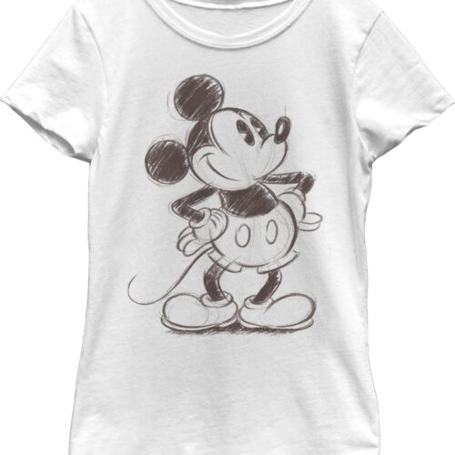 Disney Characters Sketchy Mickey - Camiseta sólida para niña