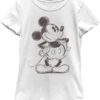 Disney Characters Sketchy Mickey - Camiseta sólida para niña