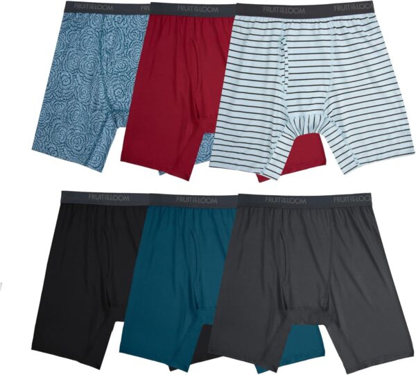 Fruit of the Loom Calzoncillos tipo bóxer micro elásticos para hombre, diseñados para moverse contigo, ligeros y absorben la humedad