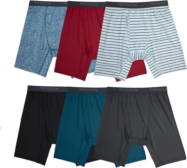 Fruit of the Loom Calzoncillos tipo bóxer micro elásticos para hombre, diseñados para moverse contigo, ligeros y absorben la humedad
