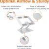 Amazon Basics Soporte ergonómico y plegable para computadora de escritorio, elevador ajustable, se adapta a todas las computadoras portátiles y portátiles de hasta 17.3 pulgadas, 10 x 8.7 x 6