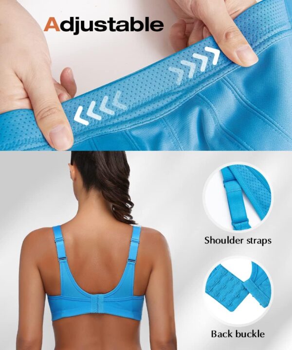 Wingslove Sujetador deportivo de alto impacto para mujer, cobertura completa, sin varillas, sin relleno, para entrenamiento, talla grande