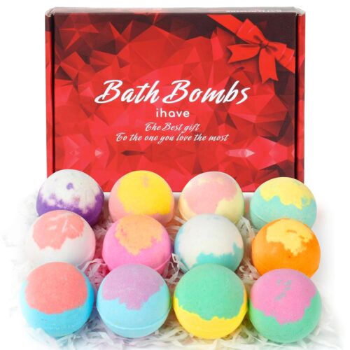iHave Bombas de baño para mujer, relajantes, alivio del estrés, regalos de spa para ella, 12 mini bombas de baño de burbujas, aniversario, San Valentín, día de la madre, Navidad, regalos de cumpleaños para mujeres, mamá, ella, niñas, damas