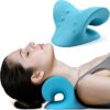 Relajante para cuello y hombros, dispositivo de tracción cervical para alivio del dolor de la articulación temporomaxilar y alineación de la columna cervical, cojín quiropráctico, estirador de cuello