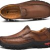 Zapatos casuales de cuero para hombre, mocasines para caminar, para trabajo, oficina, vestido al aire libre
