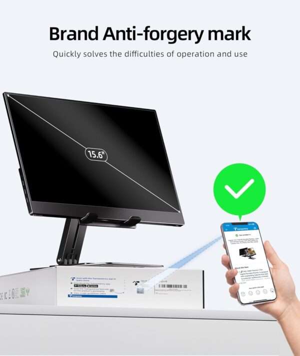 Monitor portátil, extensor de pantalla para portátil FHD IPS ultra delgado de 15.6 pulgadas con soporte ajustable, compatible con USB C, ideal para viajes y oficina