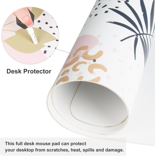QIYI Alfombrilla de mouse grande con patrón exótico para escritorio, decoración de oficina para mujeres y niñas, accesorios de escritorio, alfombrilla de mouse impermeable de piel sintética, tapete de