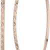 GUESS Pendientes de aro grandes de oro rosa con corte de diamante “básico”, Metal