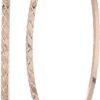 GUESS Pendientes de aro grandes de oro rosa con corte de diamante "básico", Metal