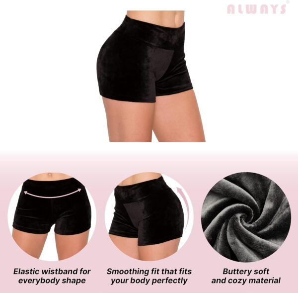 ALWAYS Pantalones cortos de terciopelo aplastado para mujer: pantalones de motociclista súper suaves y cómodos y elásticos