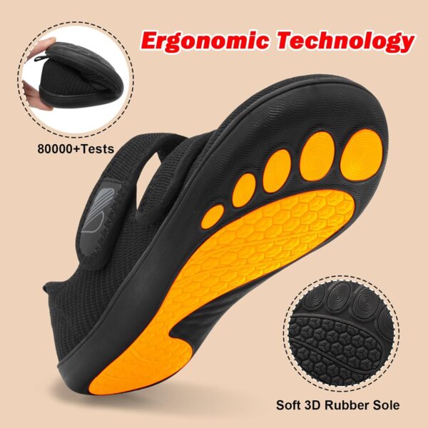 Besroad Zapatos anchos para caminar para mujer, para diabéticos, ajustables, informales, transpirables, sin caída, para artritis, edema, interiores y exteriores