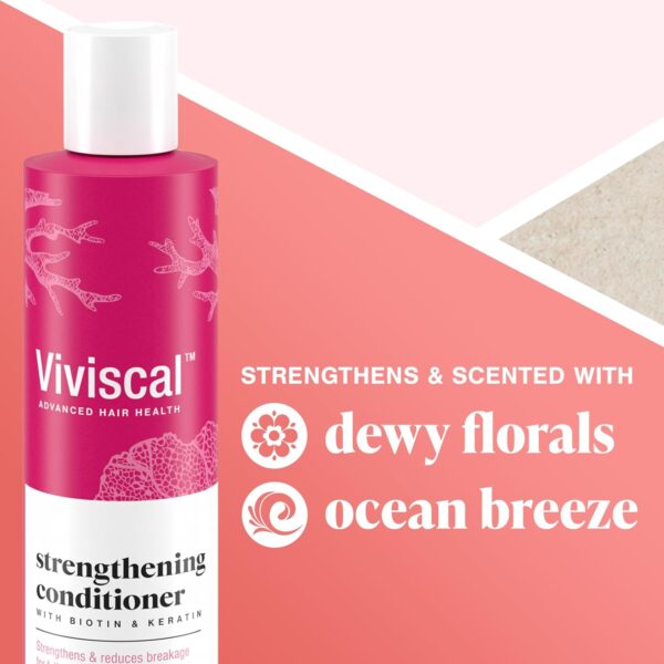 Viviscal Acondicionador para engrosar el cabello con biotina, queratina y extractos marinos - 8.5 fl oz