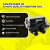 Juego de 1 bobinas de encendido UF566 22433-AA500 y 4 bujías de iridio con juego de cables compatibles con Subaru Outback Forester Impreza Legacy Saab 9-2X - H4 2.5L