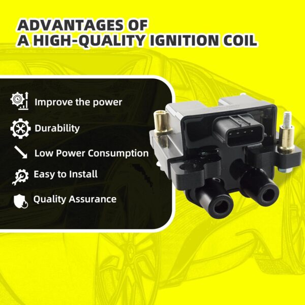Juego de 1 bobinas de encendido UF566 22433-AA500 y 4 bujías de iridio con juego de cables compatibles con Subaru Outback Forester Impreza Legacy Saab 9-2X - H4 2.5L