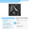 STICKGOO Paquete de 33 paneles de pared 3D para decoración de pared interior, diseño de diamante negro, decoración de pared decorativa de 12 x 12 pulgadas, paneles de pared modernos para sala de