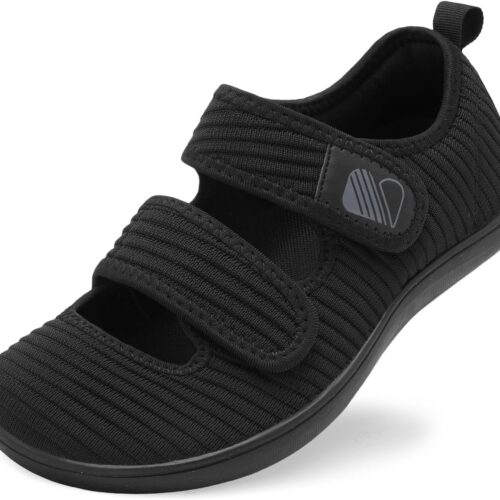 Besroad Zapatos anchos para caminar para mujer, para diabéticos, ajustables, informales, transpirables, sin caída, para artritis, edema, interiores y exteriores
