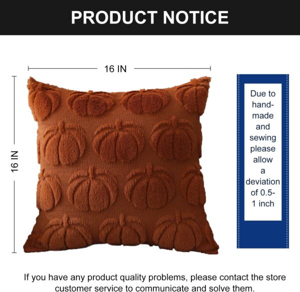 DFXSZ PTK012A16 - Juego de 2 fundas de almohada de otoño de 16 x 16 pulgadas, fundas de almohada de calabaza óxido de otoño, fundas de almohada de felpa suave de lana sintética para silla, sofá,