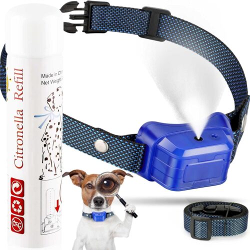 Collar de corteza de citronela con 3 niveles de pulverización ajustables y sensibilidad, collar de citronela impermeable IPX67 para perros 5