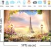 Telón de fondo de fotos de París, tapiz de pared de la Torre Eiffel, fondo de fotografía de ciudad francesa, decoración de fiesta de cumpleaños con temática parisina, 5 x