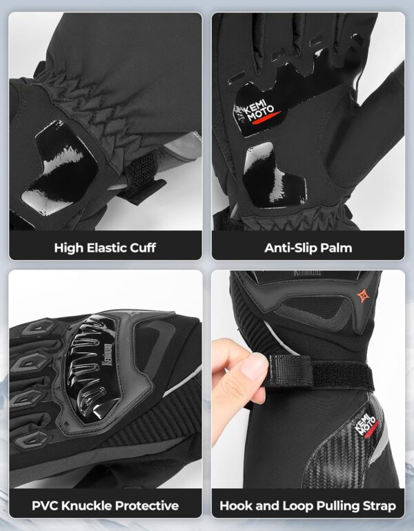 Guantes para moto, invierno, para hombres y mujeres, impermeables. Talla L
