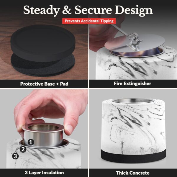 Kit para hacer fogatas de mesa – Hormigón para exteriores e interiores, fogata de mesa, pequeña chimenea portátil para interiores