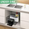 Dispensador de bolsas de basura, acrílico extra grande con compartimento de almacenamiento, organizador de bolsas de basura de cocina debajo del fregadero con tapa para 13, 30, 33 galones