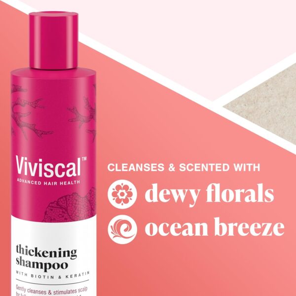 Viviscal Champú espesante, formulado con biotina y queratina, fortificado con colágeno marino y extracto de algas, fortalece y reduce la rotura, cabello de aspecto más saludable 8.5 fl oz (8.45 fl.