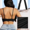 WOWENY Brasier push up con cierre frontal para mujer, sin varillas, brasier acolchado sin costuras, corte bajo, cuello en V, ligero