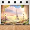 Telón de fondo de fotos de París, tapiz de pared de la Torre Eiffel, fondo de fotografía de ciudad francesa, decoración de fiesta de cumpleaños con temática parisina, 5 x