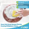 AIDEA Esponjas de cocina, esponja de alta resistencia, 6 unidades, esponjas para platos, esponja de cocina de celulosa, potencia de fregado para desastres difíciles, poder de limpieza para utensilios