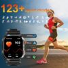 Reloj inteligente militar para hombre (respuesta/hacer llamadas), reloj inteligente AMOLED de 2.13 pulgadas para Android e iOS, reloj de fitness impermeable 5ATM con más de 123 modos