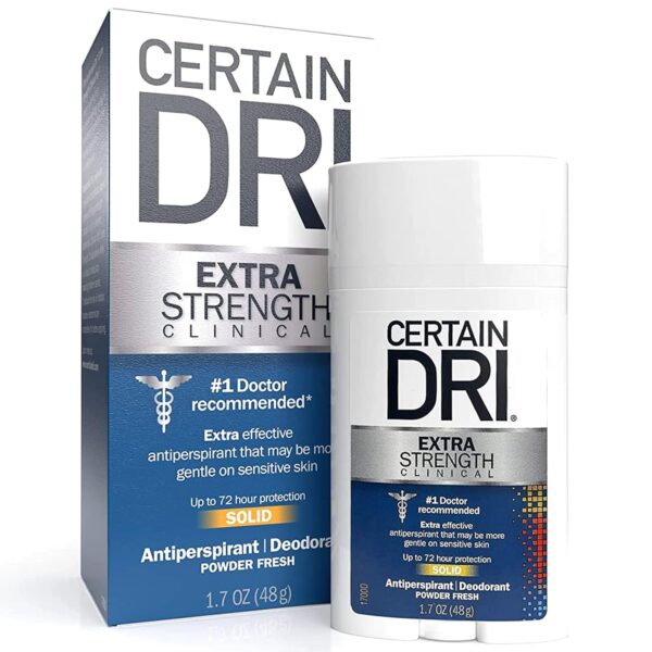 Certain Dri Antitranspirante Sólido para una transpiración excesiva, 1.7 oz