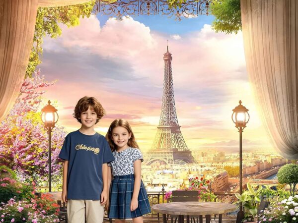 Telón de fondo de fotos de París, tapiz de pared de la Torre Eiffel, fondo de fotografía de ciudad francesa, decoración de fiesta de cumpleaños con temática parisina, 5 x