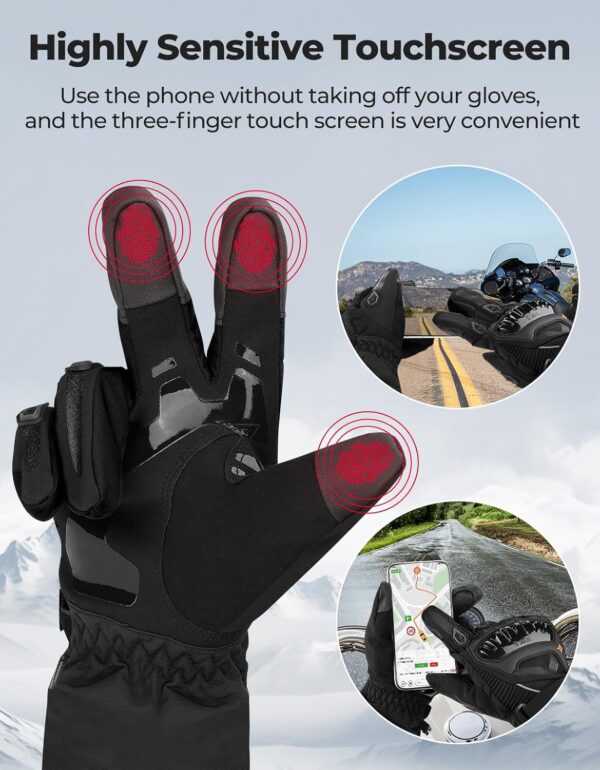 Guantes para moto, invierno, para hombres y mujeres, impermeables. Talla L