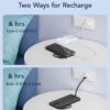 VRURC Cargador portátil con cables integrados, cargador de batería externa de 10000 mAh de viaje Essentials, 5 salidas y 2 entradas, pantalla LED externa, compatible con iPhone, Samsung, Android,