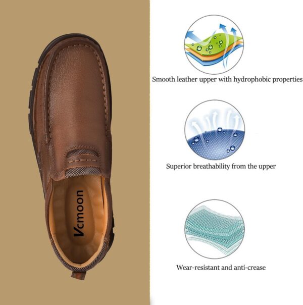 Zapatos casuales de cuero para hombre, mocasines para caminar, para trabajo, oficina, vestido al aire libre