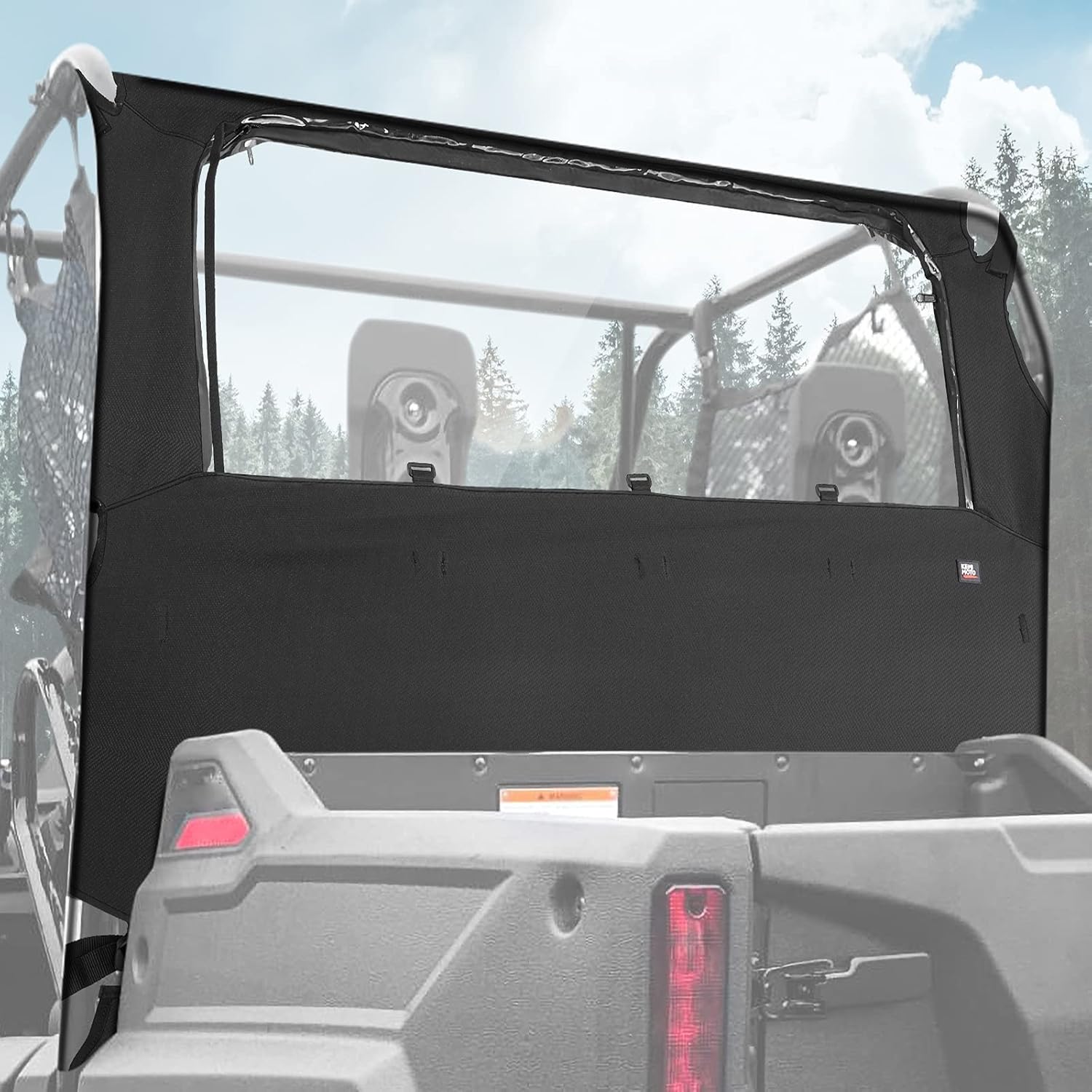 KEMIMOTO UTV – Panel trasero / medio con ventana abierta compatible con Pioneer 700/700-4 2014-2025 reemplazo 0SR95-HL3-211A, panel trasero de tela para techo suave/duro