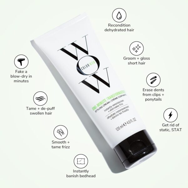 COLOR WOW Transformación de un minuto: solución instantánea para el encrespamiento. Crema nutritiva para peinar suaviza, domestica y desencrespa en el acto| Aceite de aguacate + hidrato de Omega 3,