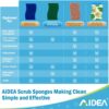AIDEA Esponjas de cocina, esponja de alta resistencia, 6 unidades, esponjas para platos, esponja de cocina de celulosa, potencia de fregado para desastres difíciles, poder de limpieza para utensilios