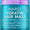 MAREE - Mascarilla capilar para cabello dañado, acondicionador de tratamiento capilar con queratina, mascarilla acondicionadora muy profunda para crecimiento, hidratación y reparación del cabello