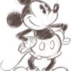 Disney Characters Sketchy Mickey - Camiseta sólida para niña