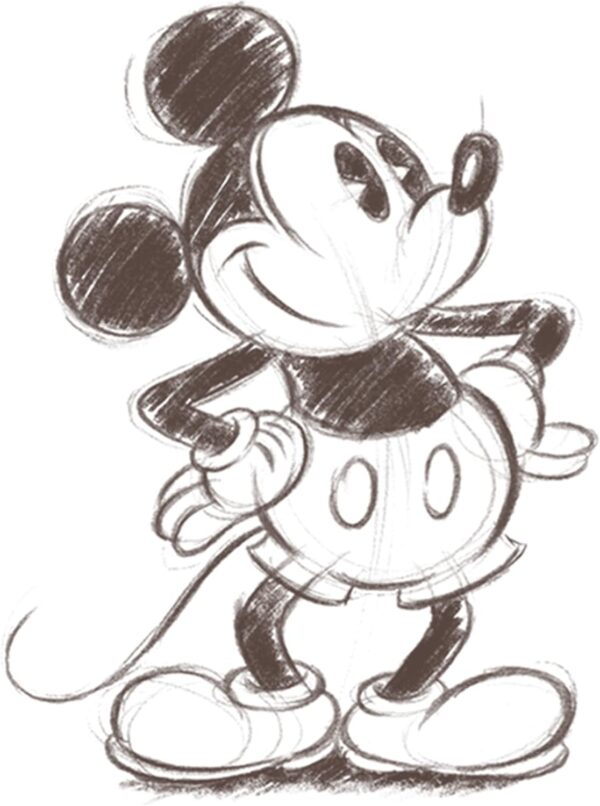 Disney Characters Sketchy Mickey - Camiseta sólida para niña